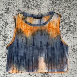 Blue Blush sheer tie dye crop top